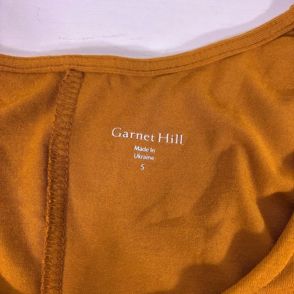 Garnet Hill Orange Long Sleeve A-Line Dress Size Small 1224
